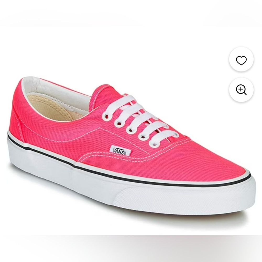 Vans Era (Neon) Knockout Pink True White Sneakers New Without Box Size 10